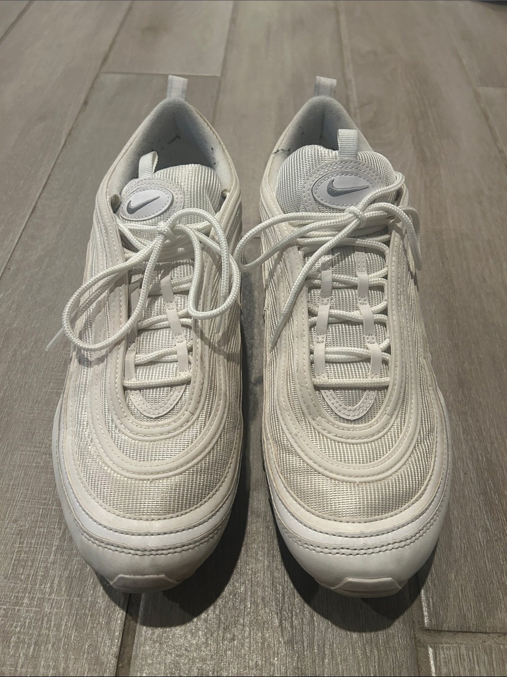 Nike Air Max 97 Men’s White/Light Gray Casual Lace-Up Sneakers Size 14 with box